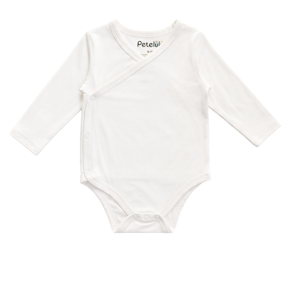 Bamboo Long-Sleeve Side-Snap Wrap Bodysuit