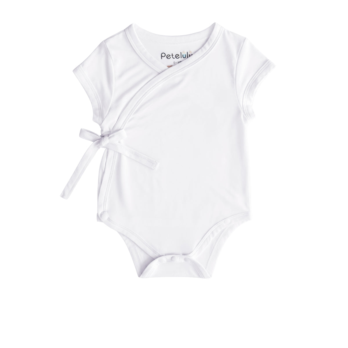 Bamboo Short-Sleeve Side-Tie Wrap Bodysuit